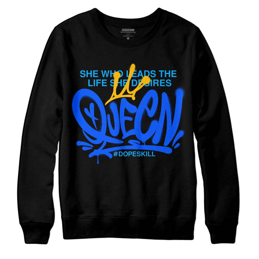 Royal Blue Sneakers DopeSkill Sweatshirt Queen Graphic Streetwear - Black