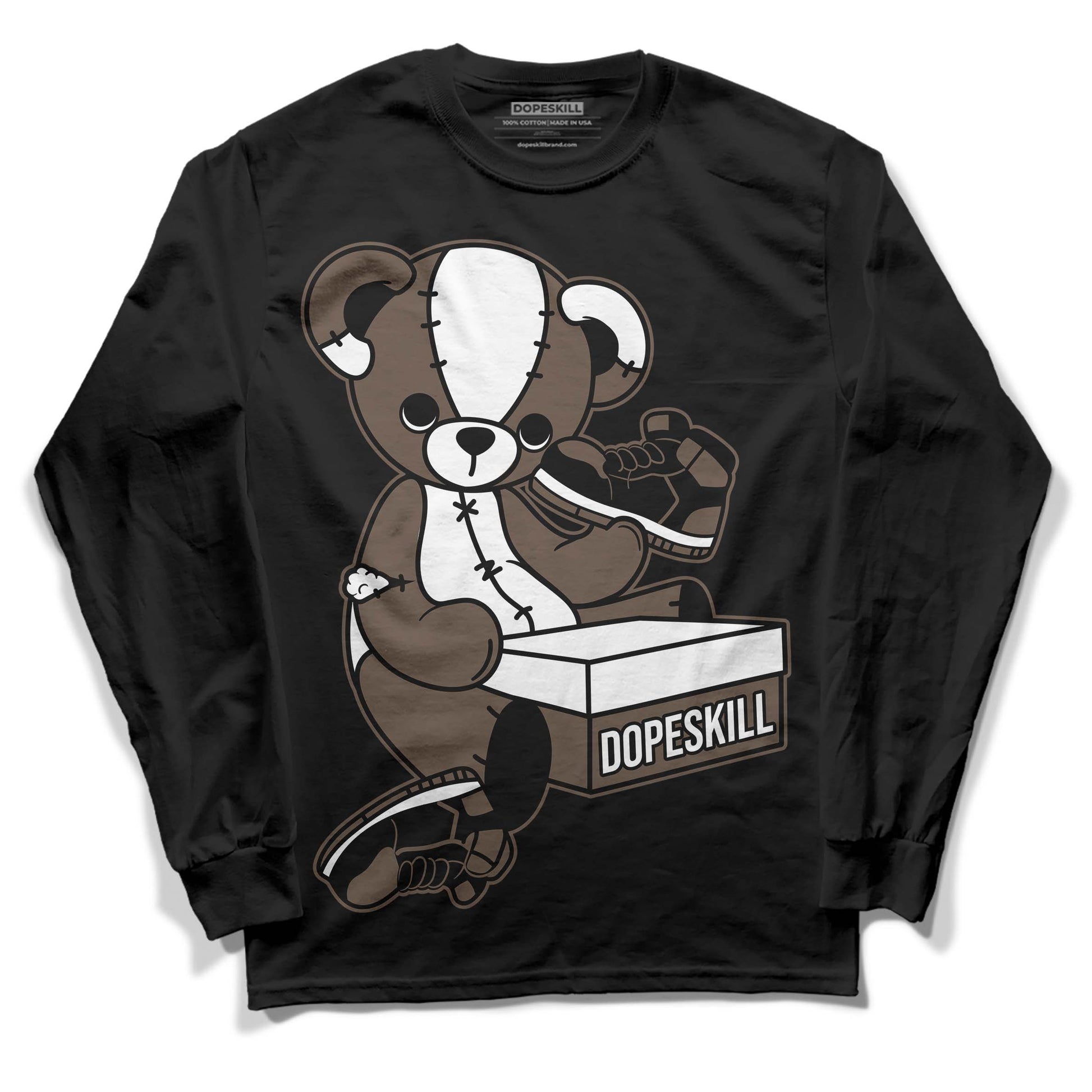 Jordan 1 Retro High OG Palomino DopeSkill Long Sleeve T-Shirt Sneakerhead BEAR Graphic Streetwear - Black