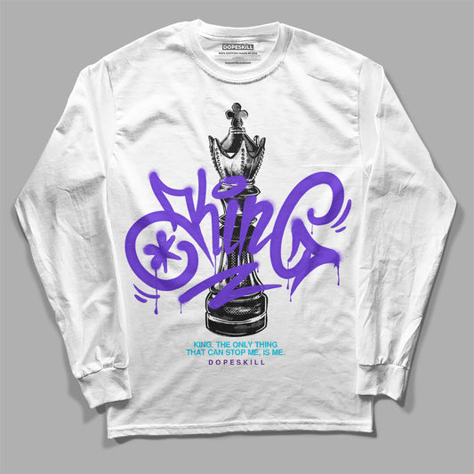 Jordan 6 "Aqua" DopeSkill Long Sleeve T-Shirt King Chess Graphic Streetwear  - White 