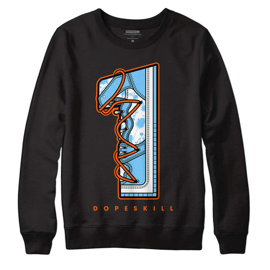 Dunk Low Futura University Blue DopeSkill Sweatshirt No.1 Graphic Streetwear - Black