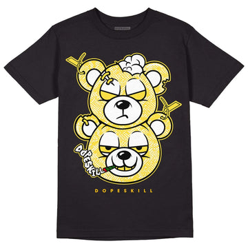 Jordan 11 Low 'Yellow Snakeskin' DopeSkill T-Shirt New Double Bear Graphic Streetwear - Black