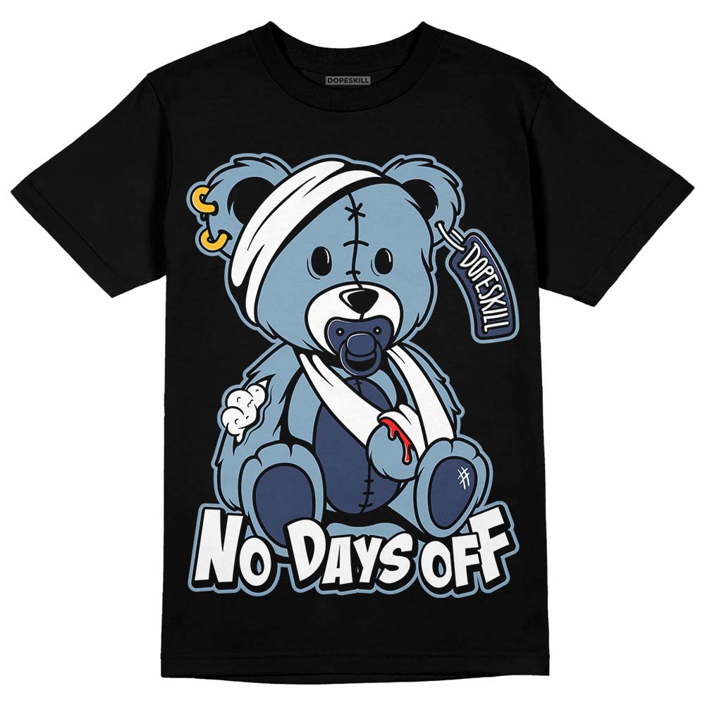 Jordan 1 Mid Diffused Blue DopeSkill T-Shirt Hurt Bear Graphic Streetwear - Black