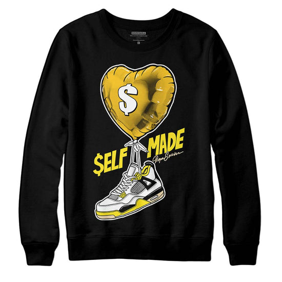 Jordan 4 Retro “Vivid Sulfur” DopeSkill Sweatshirt Self Made Graphic Streetwear - Black 