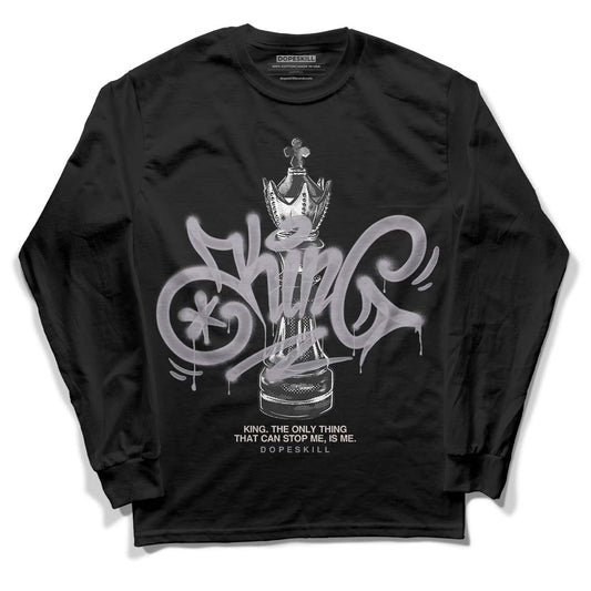 Jordan 2 Cement Grey DopeSkill Long Sleeve T-Shirt King Chess Graphic Streetwear - black