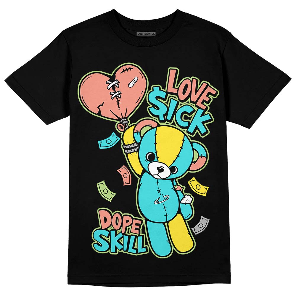 New Balance 9060 “Cyan Burst” DopeSkill T-Shirt Love Sick Graphic Streetwear - Black