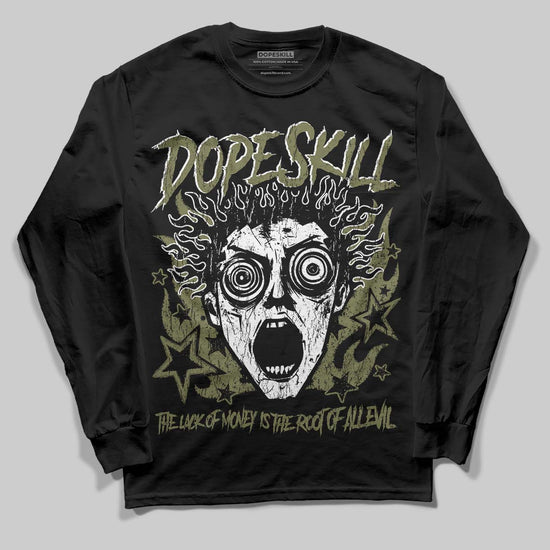 Olive Sneakers DopeSkill Long Sleeve T-Shirt Root of Evil Graphic Streetwear - Black