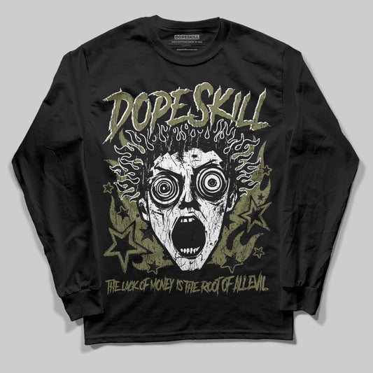 Olive Sneakers DopeSkill Long Sleeve T-Shirt Root of Evil Graphic Streetwear - Black