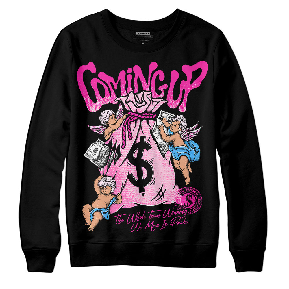 Pink Sneakers DopeSkill Sweatshirt Money Bag Coming Up Graphic Streetwear - Black