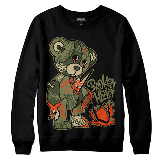 Olive Sneakers DopeSkill Sweatshirt Broken Heart Graphic Streetwear - Black