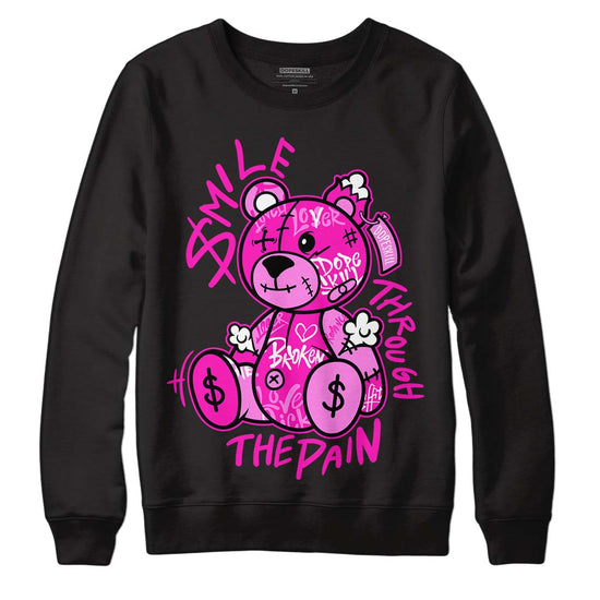 Dunk Low GS “Active Fuchsia” DopeSkill Sweatshirt Smile Through The Pain Graphic Streetwear - Black