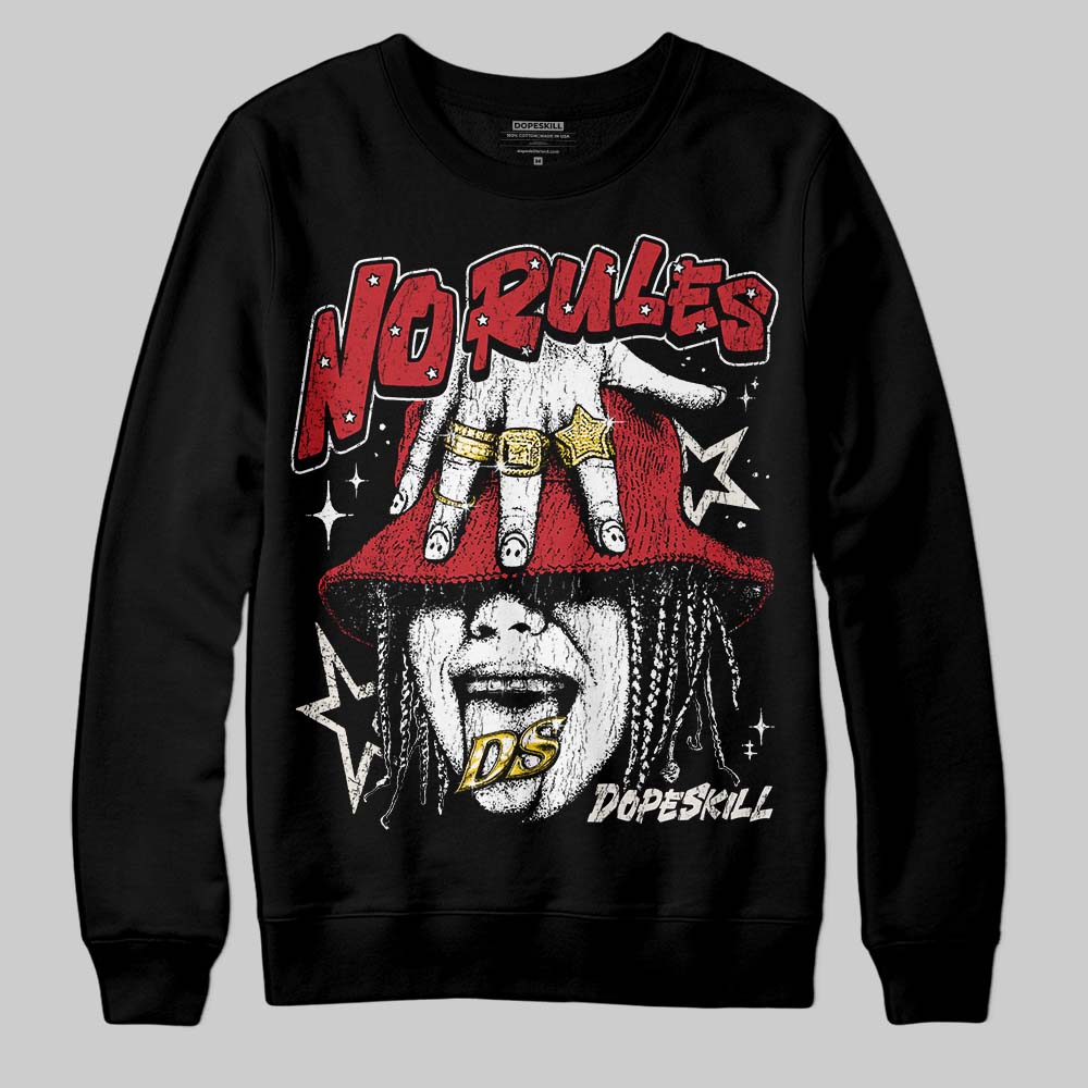 Jordan 4 “Flight Club” DopeSkill Sweatshirt No Rules Graphic Streetwear - Black