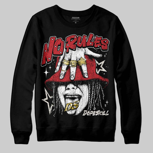 Jordan 4 “Flight Club” DopeSkill Sweatshirt No Rules Graphic Streetwear - Black