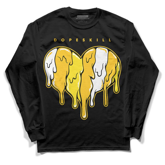 Jordan 4 Retro “Vivid Sulfur” DopeSkill Long Sleeve T-Shirt Slime Drip Heart Graphic Streetwear - Black 