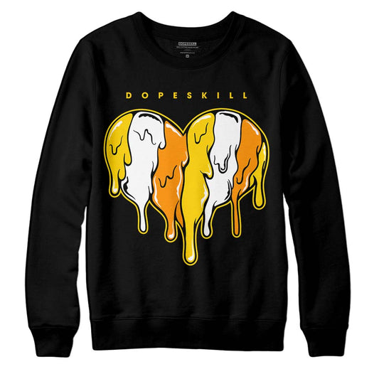 Jordan 6 “Yellow Ochre” DopeSkill Sweatshirt Slime Drip Heart Graphic Streetwear - Black