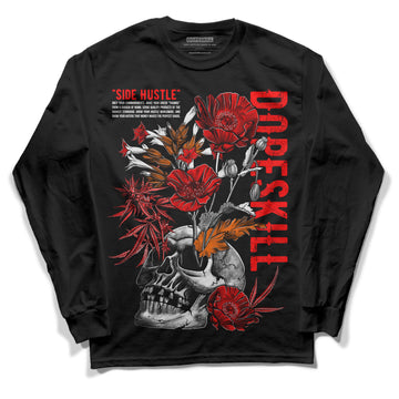 Jordan 1 Retro High OG "Satin Bred" DopeSkill Long Sleeve T-Shirt Side Hustle Graphic Streetwear - Black