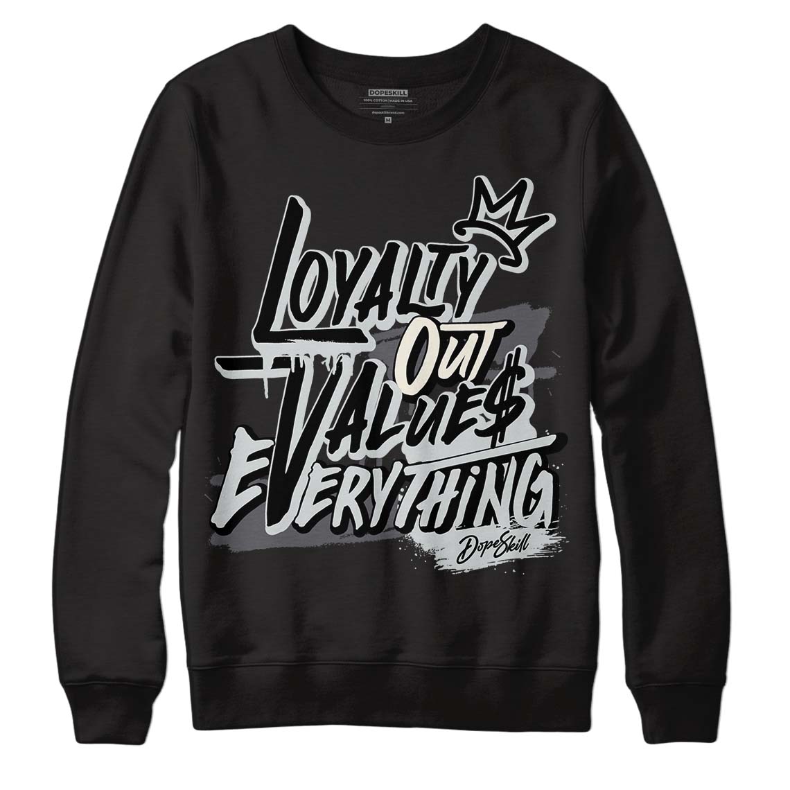 Jordan 1 Retro Low OG Black Cement DopeSkill Sweatshirt LOVE Graphic Streetwear - Black