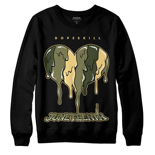 Jordan 4 Retro SE Craft Medium Olive DopeSkill Sweatshirt Juneteenth Heart Graphic Streetwear - Black