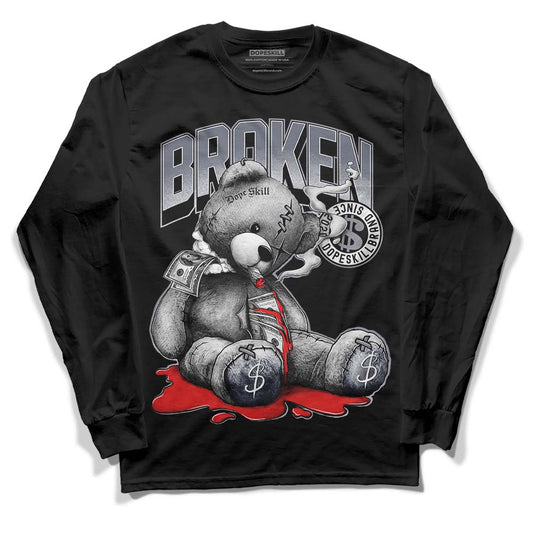 Jordan 14 Retro 'Stealth' DopeSkill Long Sleeve T-Shirt Sick Bear Graphic Streetwear - Black