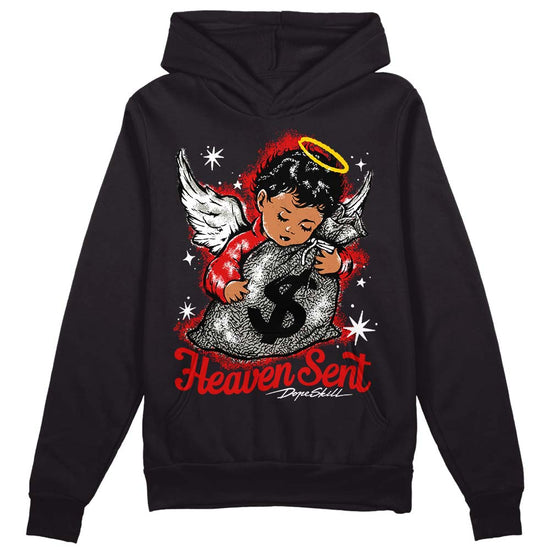 Jordan 3 “Fire Red” DopeSkill Hoodie Sweatshirt Heaven Sent Graphic Streetwear - black