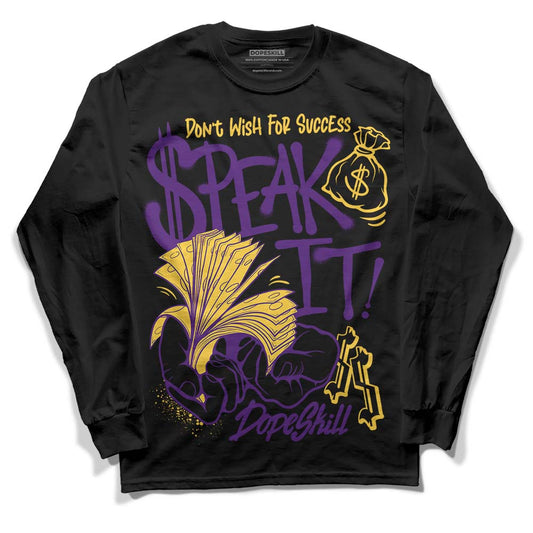 Jordan 12 “Field Purple” DopeSkill Long Sleeve T-Shirt Speak It Graphic Streetwear - Black