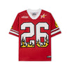 DopeSkill Oversized Jersey Streetwear Graphic Tee Cool V-Neck Red T-Shirt Fire 26 Graphic