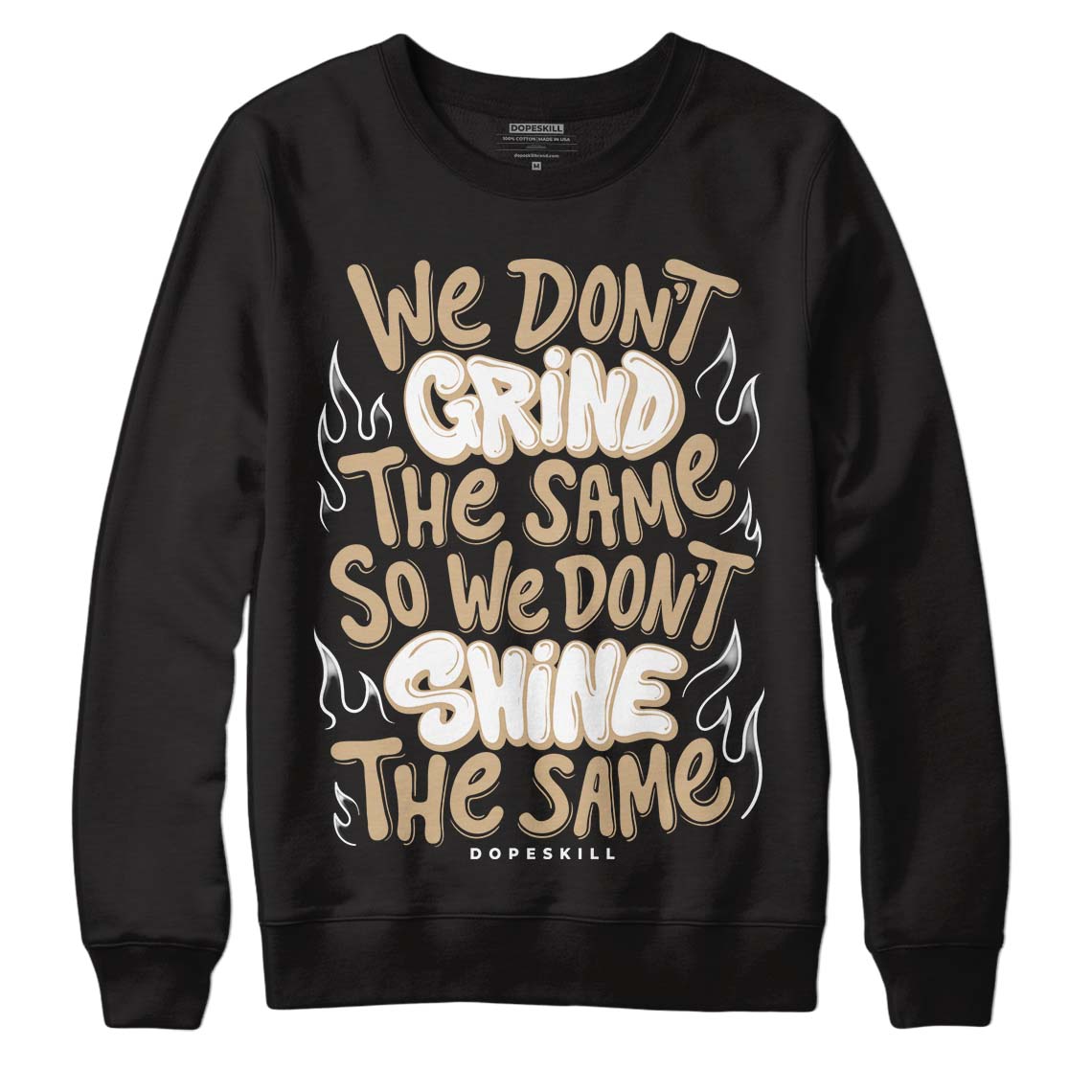 TAN Sneakers DopeSkill Sweatshirt Grind Shine Graphic Streetwear - Black