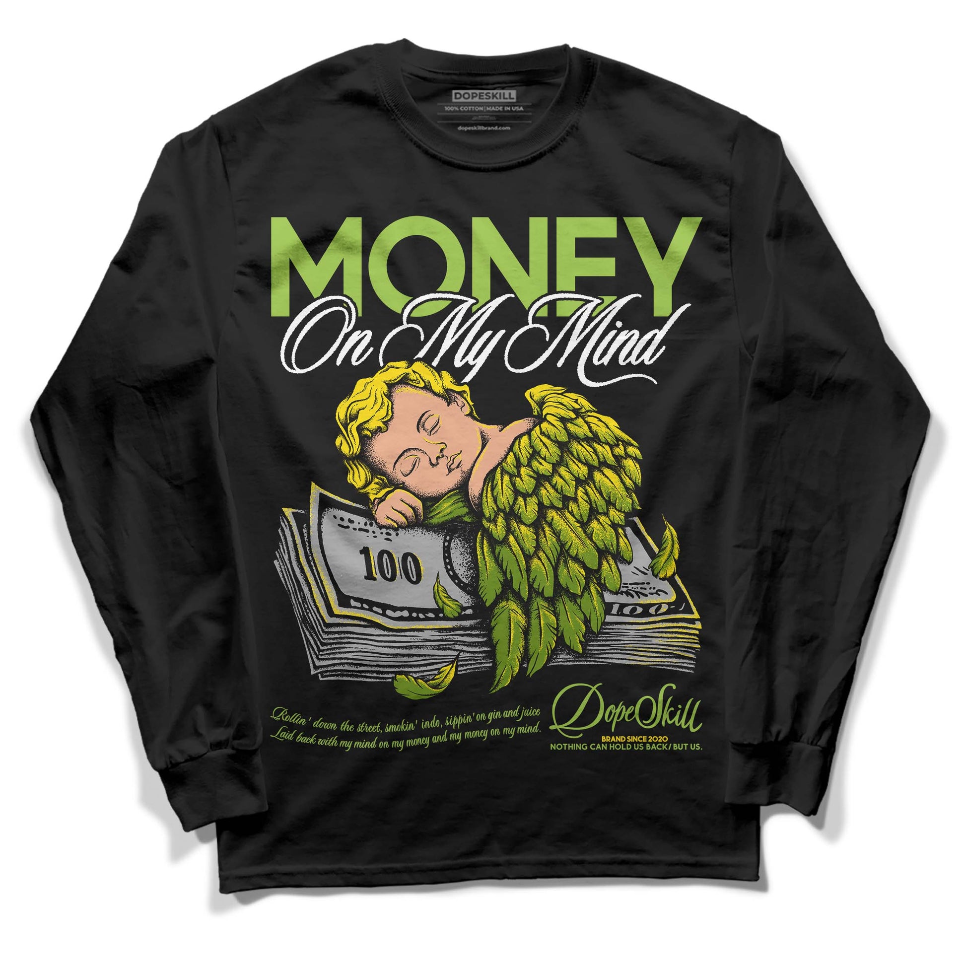Dunk Low 'Chlorophyll' DopeSkill Long Sleeve T-Shirt MOMM Graphic Streetwear - Black