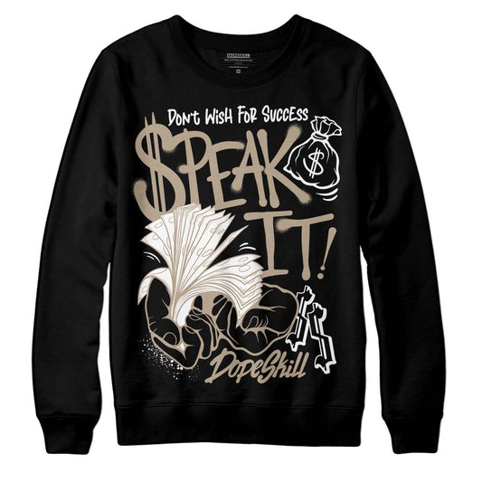 Jordan 1 High OG “Latte” DopeSkill Sweatshirt Speak It Graphic Streetwear - Black