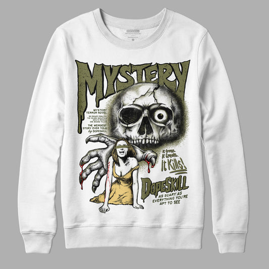 Jordan 4 Retro SE Craft Medium Olive DopeSkill Sweatshirt Mystery Ghostly Grasp Graphic Streetwear - White