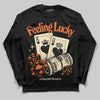 Orange, Black and White Sneakers DopeSkill Long Sleeve T-Shirt Feeling Lucky Graphic Streetwear - Black