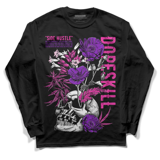 Pink Sneakers DopeSkill Long Sleeve T-Shirt Side Hustle Graphic Streetwear - Black