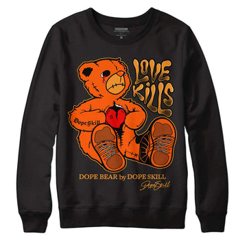 Jordan 12 Retro Brilliant Orange DopeSkill Sweatshirt Love Kills Graphic Streetwear - Black