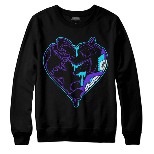 Jordan 6 "Aqua" DopeSkill Sweatshirt Heart Jordan 6 Graphic Streetwear - Black 