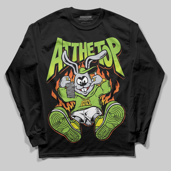 Neon Green Sneakers DopeSkill Long Sleeve T-Shirt At The Top Graphic Streetwear - Black