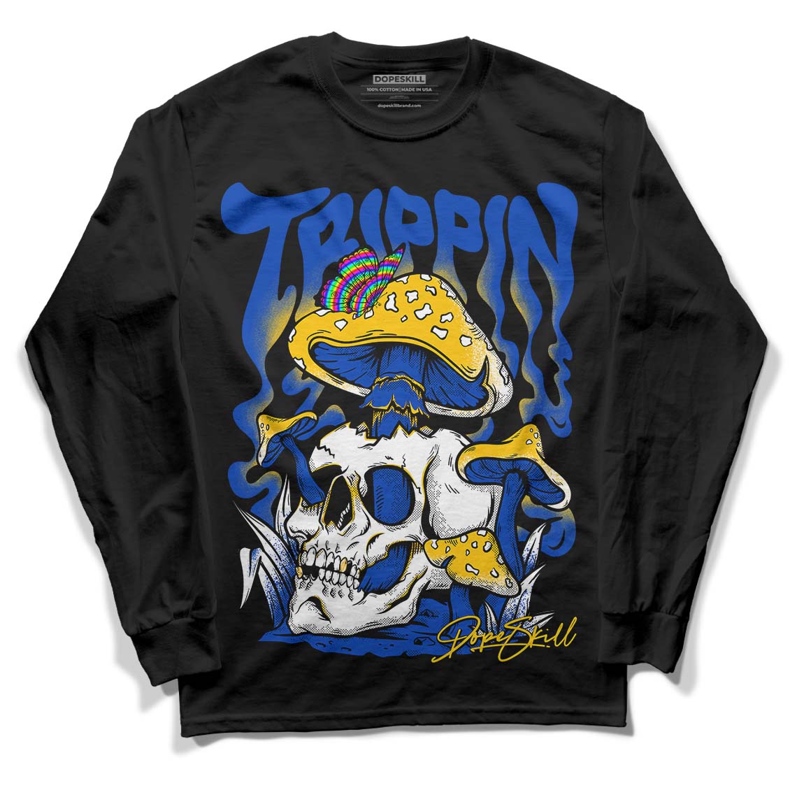 Jordan 14 “Laney” DopeSkill Long Sleeve T-Shirt Trippin Graphic Streetwear - Black