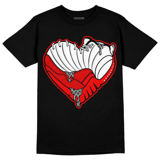 Jordan 12 “Cherry” DopeSkill T-Shirt Heart Jordan 12 Graphic Streetwear - Black