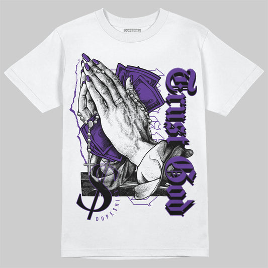 PURPLE Sneakers DopeSkill T-Shirt Trust God Graphic Streetwear - White