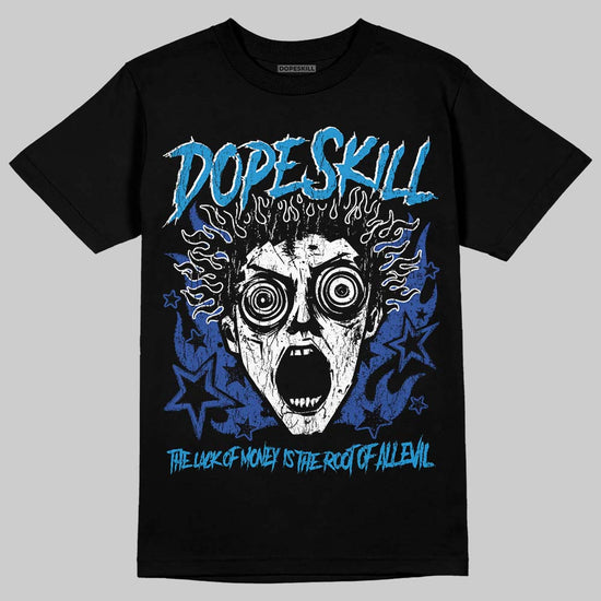 Royal Blue Sneakers DopeSkill T-Shirt Root of Evil Graphic Streetwear - Black