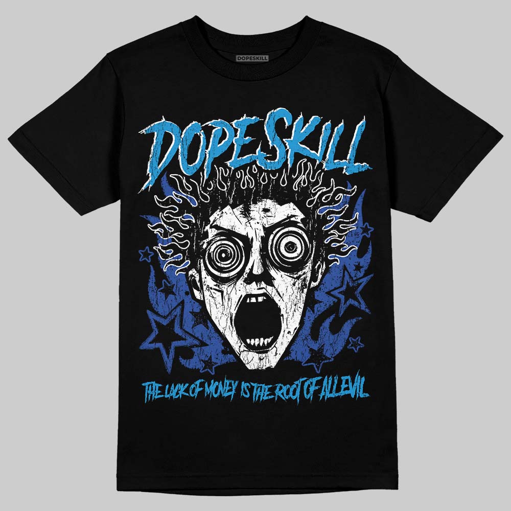 Royal Blue Sneakers DopeSkill T-Shirt Root of Evil Graphic Streetwear - Black