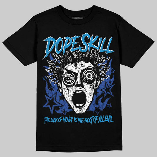 Royal Blue Sneakers DopeSkill T-Shirt Root of Evil Graphic Streetwear - Black