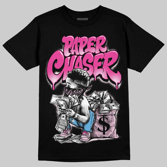 Pink Sneakers DopeSkill T-Shirt Paper Chaser Boy Graphic Streetwear  - Black