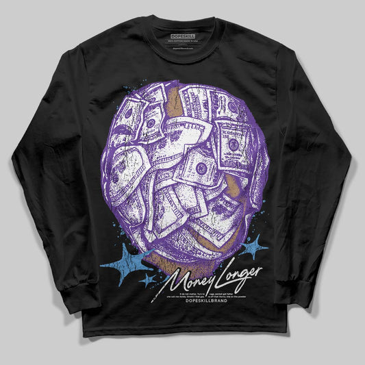 PURPLE Sneakers DopeSkill Long Sleeve T-Shirt Money Longer Graphic Streetwear - Black