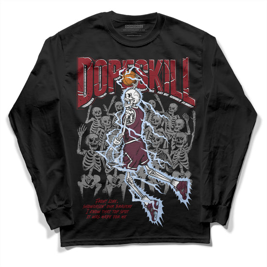 Jordan 5 Retro Burgundy (2023) DopeSkill Long Sleeve T-Shirt Thunder Dunk Graphic Streetwear  - Black 