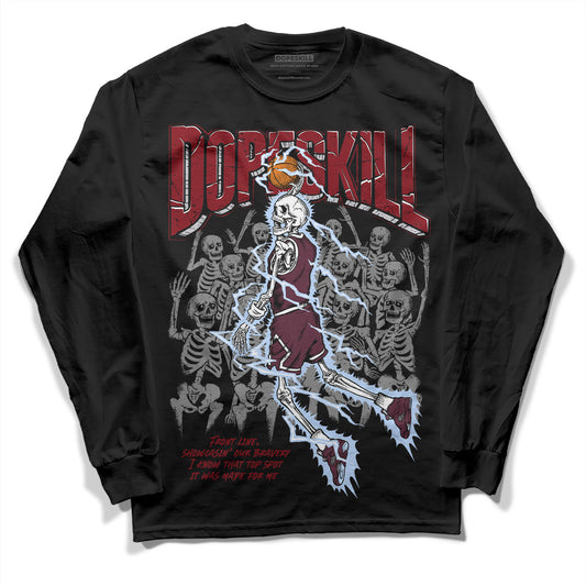 Jordan 5 Retro Burgundy (2023) DopeSkill Long Sleeve T-Shirt Thunder Dunk Graphic Streetwear  - Black 