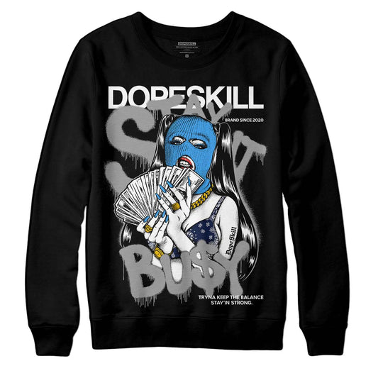 Jordan 3 "Midnight Navy" DopeSkill Sweatshirt Stay It Busy Graphic Streetwear - Black 