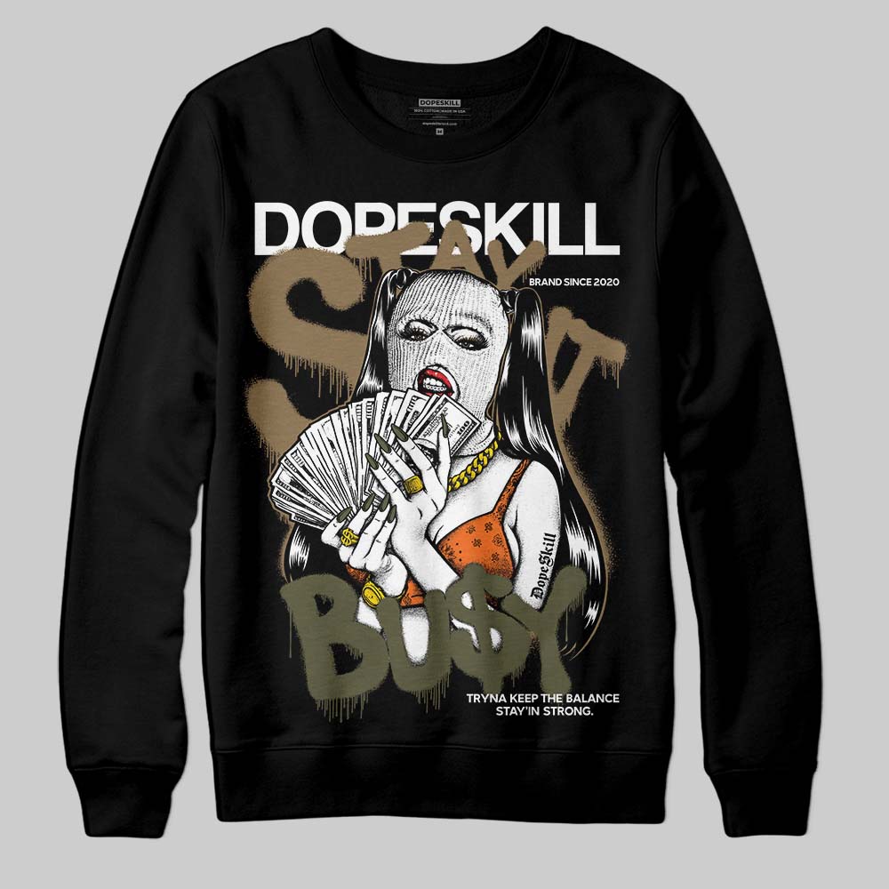 Adidas Samba OG Focus Olive Gum DopeSkill Sweatshirt Stay It Busy Graphic Streetwear - Black