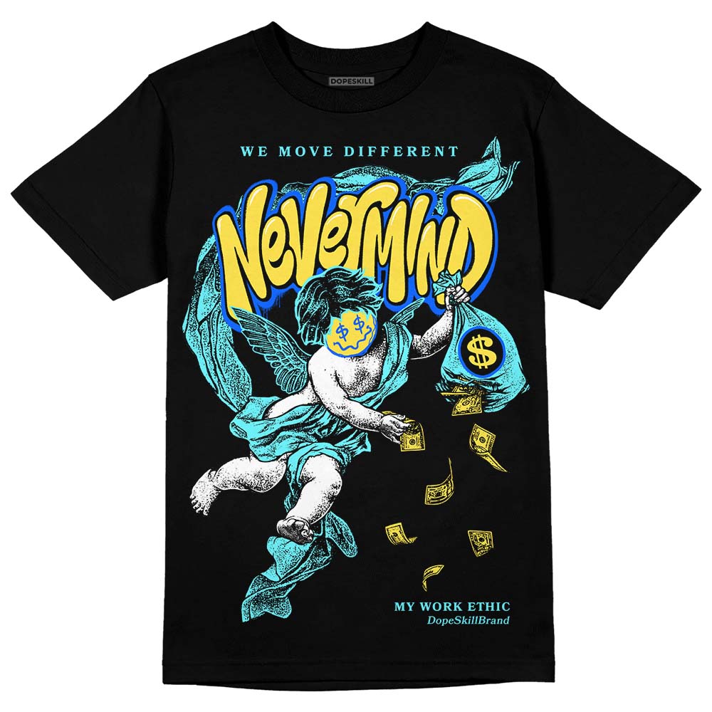 Jordan 5 Aqua DopeSkill T-Shirt Nevermind Graphic Streetwear - Black