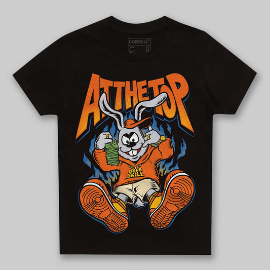 Orange, Black and White Sneakers DopeSkill Toddler Kids T-shirt At The Top Graphic Streetwear - black