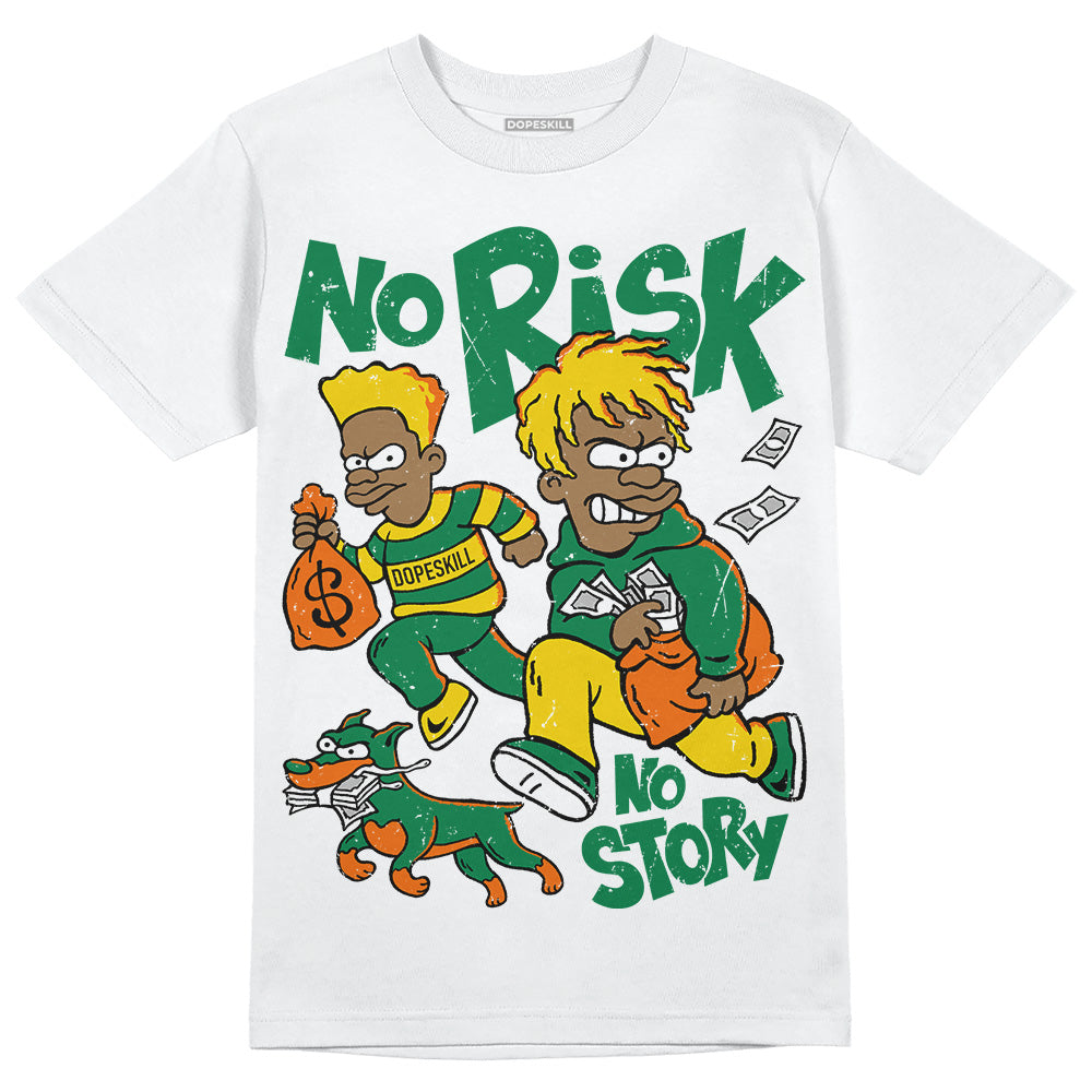 Green Sneakers DopeSkill T-Shirt No Risk No Story Graphic Streetwear - White