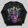 Royal Blue Sneakers DopeSkill Long Sleeve T-Shirt Love Shot Graphic Streetwear - black